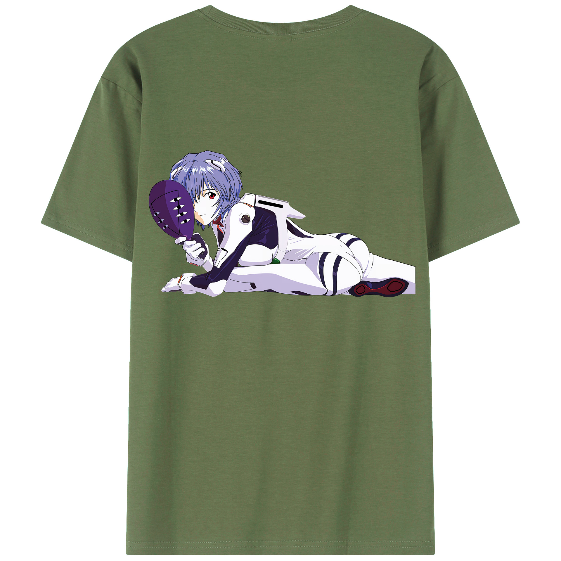 （画像用） EVA 新世紀エヴァンゲリオン 綿100％ メンズ半袖Tシャツ（バックプリント） 通気性